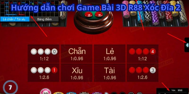 Hướng dẫn chơi Game Bài 3D R88 Xóc Đĩa 2